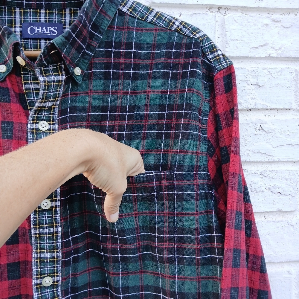 Ralph Lauren Chaps Patchwork Multicolor Plaid Shi… - image 4